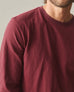 Men's Premium Slub Crew Tee Long Sleeve - Bonfire Red